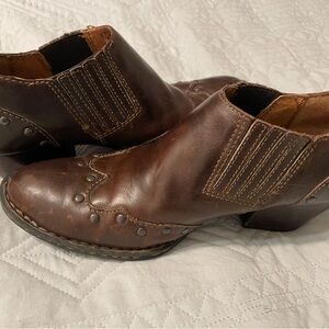 Born Brown Leather Slip-On Shoes